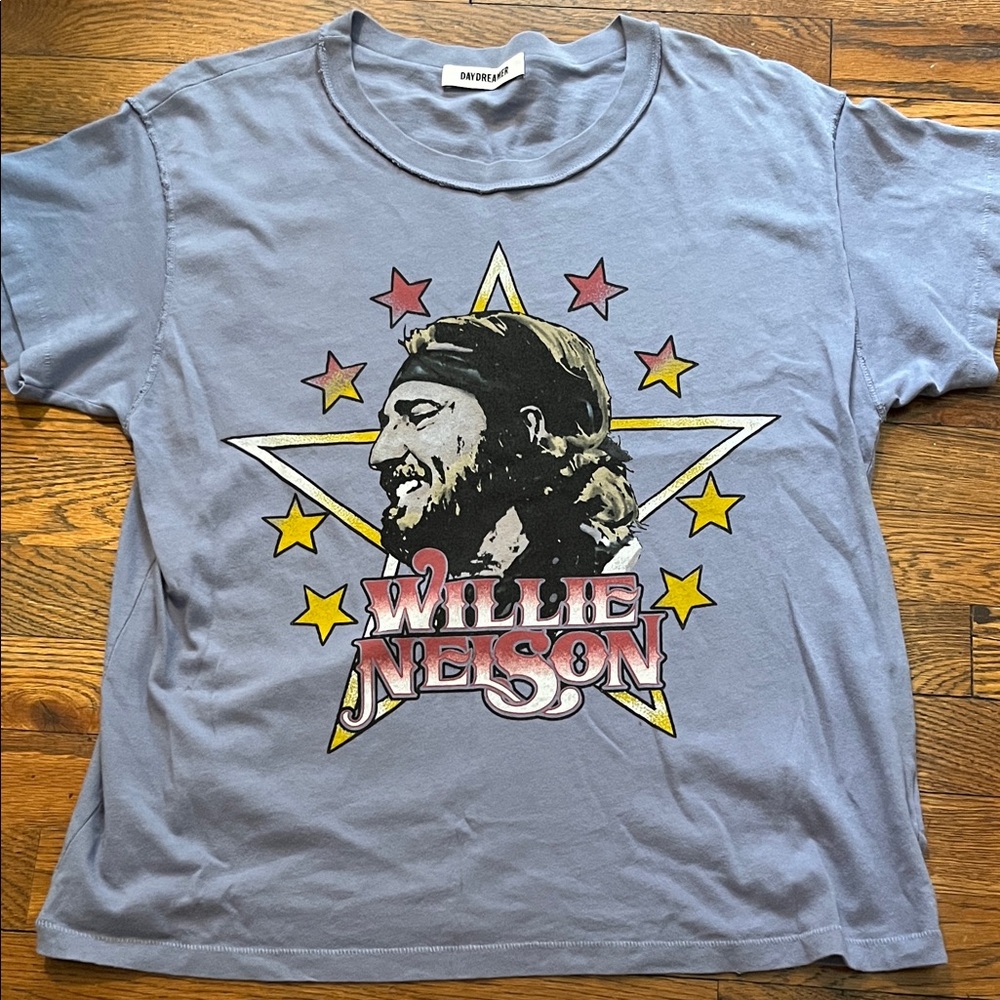 Never Worn Daydreamer Blue Willie Nelson Star Tee